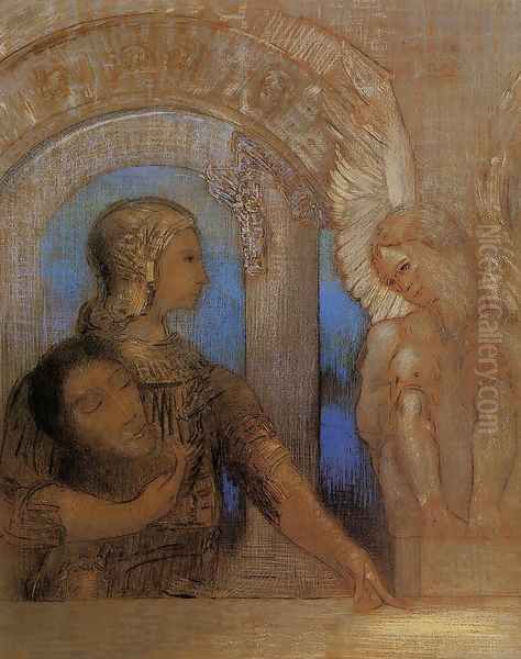 Mystical Knight (Edipus and the Sphinx) 1894 Oil Painting by Odilon Redon