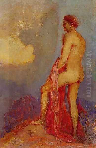 Oedipus In The Garden Of Illusions Oil Painting by Odilon Redon