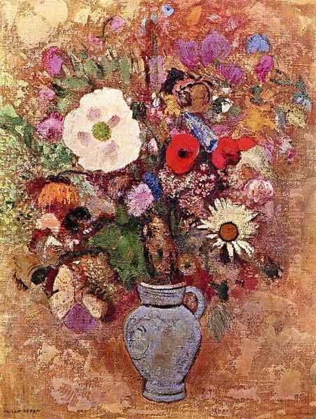 Bouquet Of Flowers Oil Painting by Odilon Redon