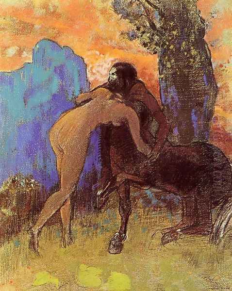 Woman And Centaur Oil Painting by Odilon Redon