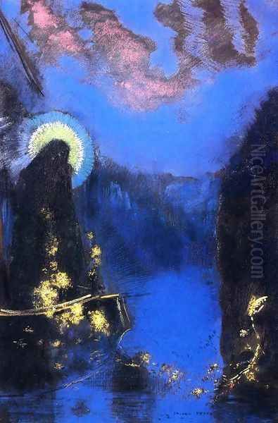 The Boat Aka Virgin With Corona Oil Painting by Odilon Redon