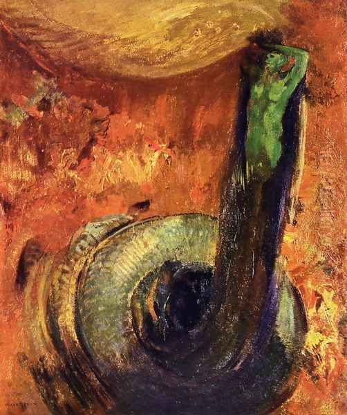 The Green Death Oil Painting by Odilon Redon