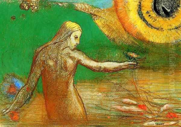 Flower Of Blood Oil Painting by Odilon Redon