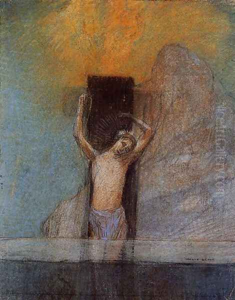 Christ On The Cross Oil Painting by Odilon Redon