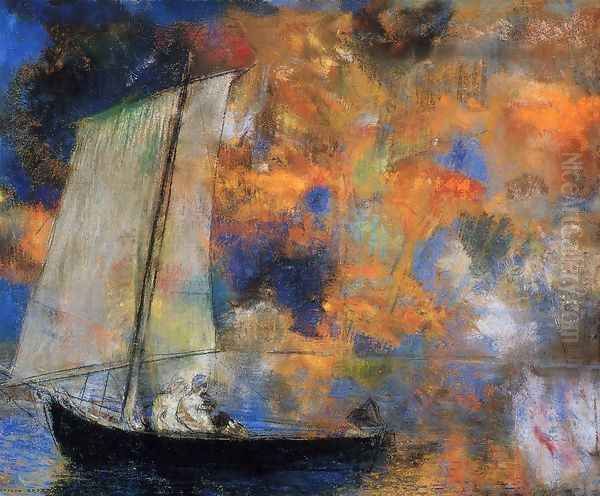 Flower Clouds Oil Painting by Odilon Redon