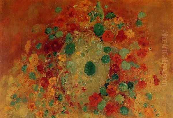 Nasturtiums Oil Painting by Odilon Redon