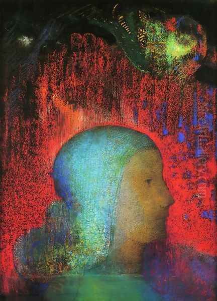 Joan Of Arc Oil Painting by Odilon Redon