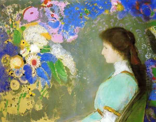 Portrait Of Violette Heyman Oil Painting by Odilon Redon