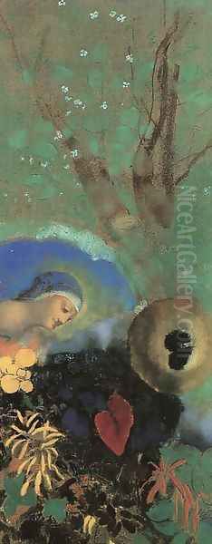 Homage to Leonardo da Vinci 1908 Oil Painting by Odilon Redon