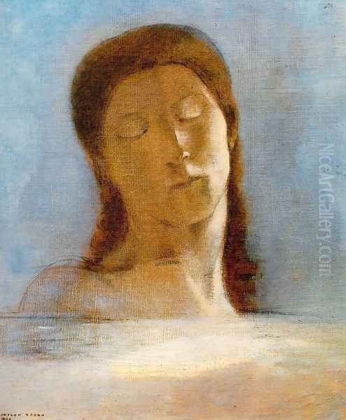 Closed Eyes5 Oil Painting by Odilon Redon