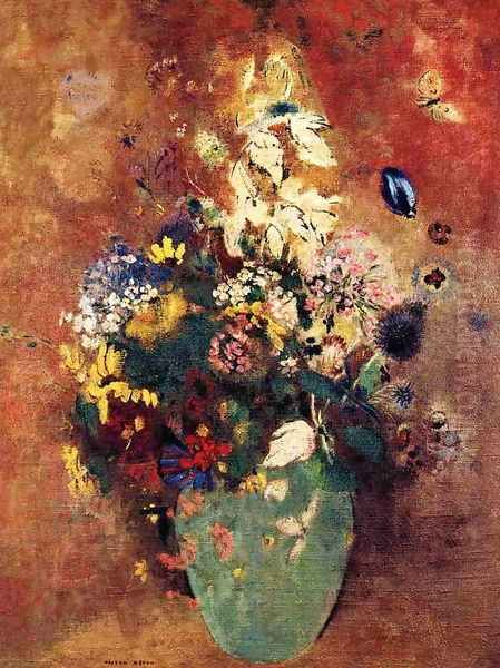 Green Vase Oil Painting by Odilon Redon