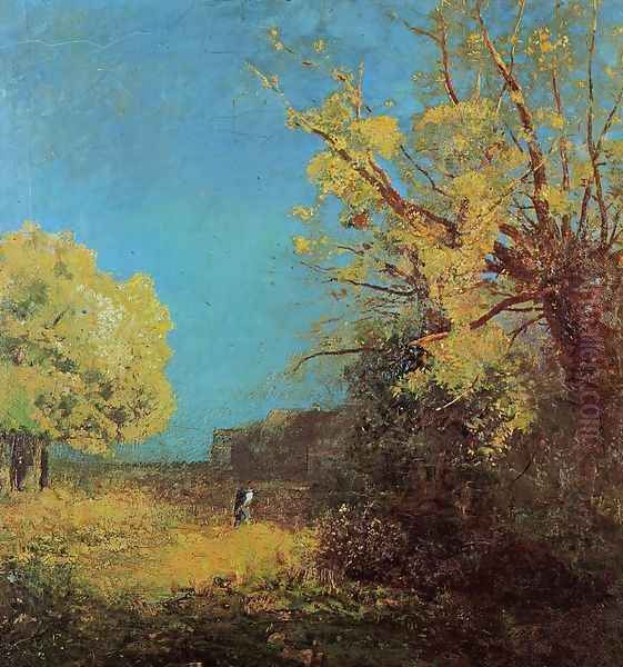 Peyrelebade Landscape Oil Painting by Odilon Redon