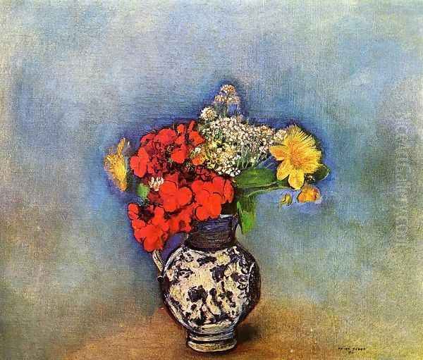 Geraniums2 Oil Painting by Odilon Redon