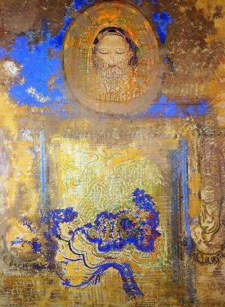 Evocation Aka Head Of Christ Or Inspiration From A Mosaic In Revenna Oil Painting by Odilon Redon