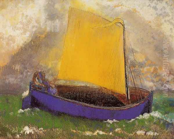 The Mysterious Boat Oil Painting by Odilon Redon