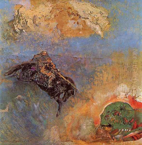 Roger And Angelica Oil Painting by Odilon Redon