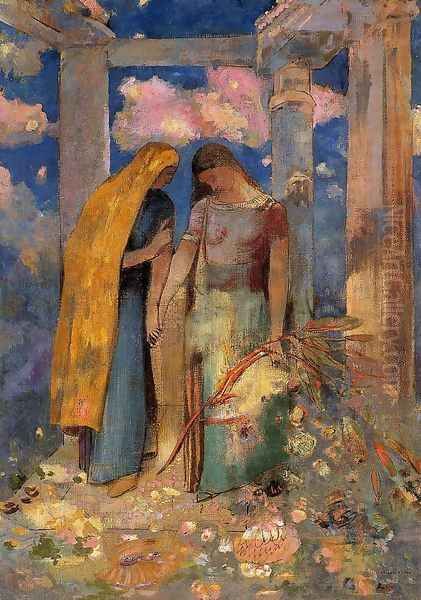 Mystical Conversation Oil Painting by Odilon Redon