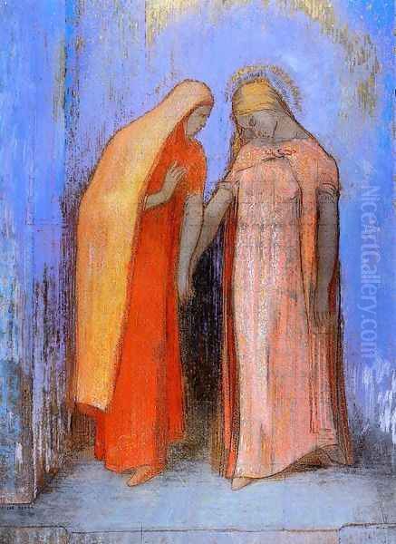 Mystical Conversation2 Oil Painting by Odilon Redon