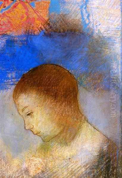 Portrait Of Ari Redon In Profile Oil Painting by Odilon Redon