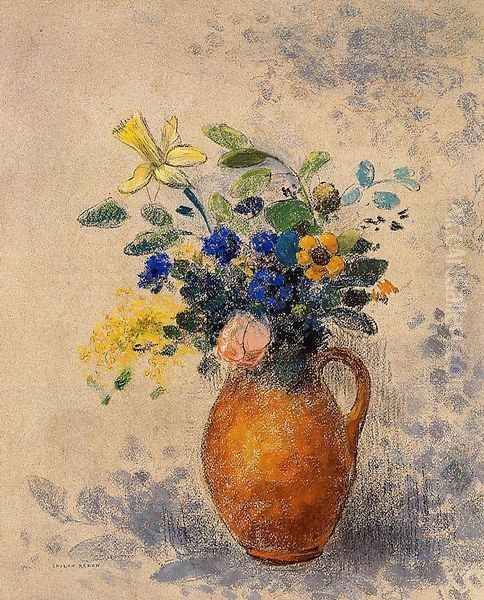 Vase Of Flowers4 Oil Painting by Odilon Redon