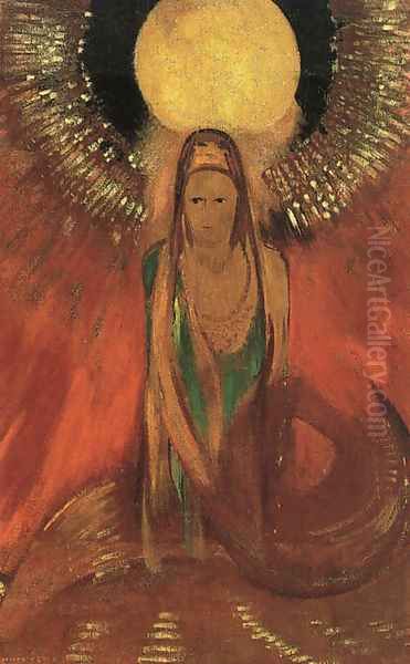 The Flame (Goddess of Fire) 1896 Oil Painting by Odilon Redon