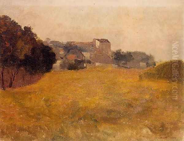 Small Village In The Medoc Oil Painting by Odilon Redon