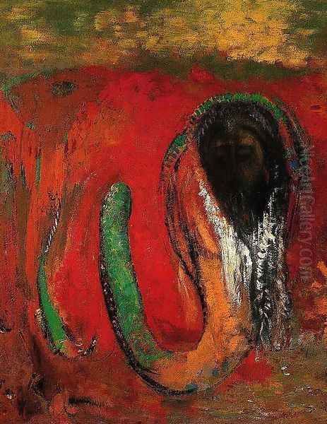 Onnes Aka Christ And The Serpent Oil Painting by Odilon Redon