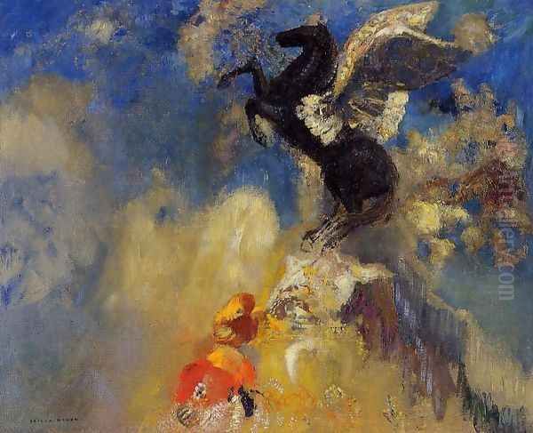 The Black Pegasus Oil Painting by Odilon Redon