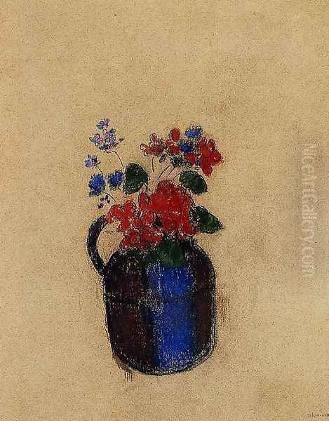 Small Bouquet In A Pitcher Oil Painting by Odilon Redon