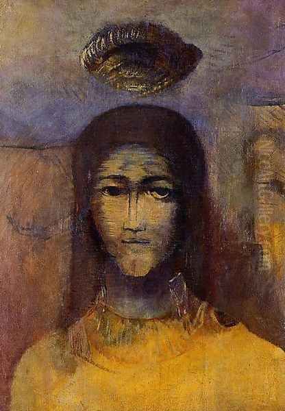 Mysterious Head Oil Painting by Odilon Redon