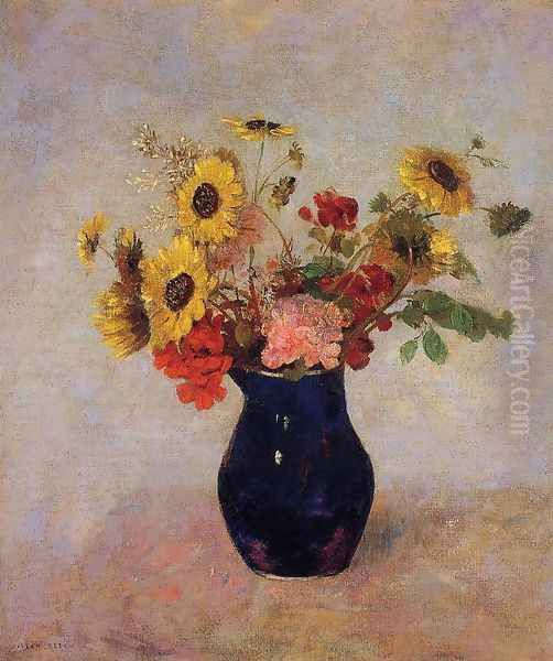 Vase Of Flowers13 Oil Painting by Odilon Redon