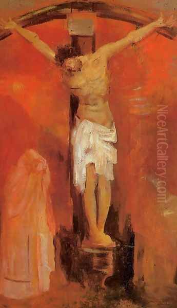 The Crucifixion Oil Painting by Odilon Redon