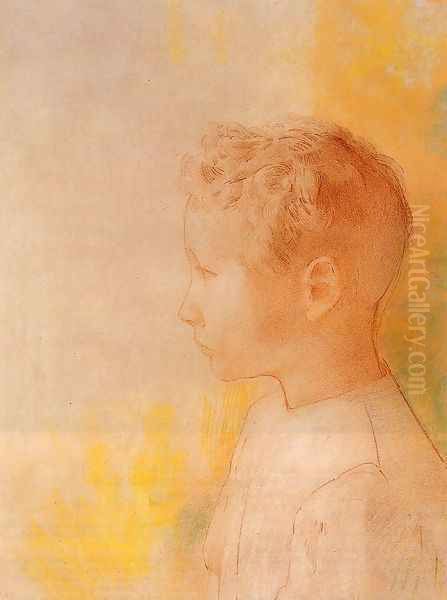 Portrait Of The Son Of Robert De Comecy Oil Painting by Odilon Redon