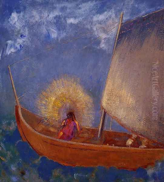 Mysterious Boat Oil Painting by Odilon Redon