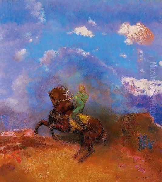 The Green Horseman Oil Painting by Odilon Redon