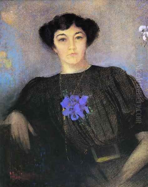 Portrait Of Madame Gustave Fayet Oil Painting by Odilon Redon