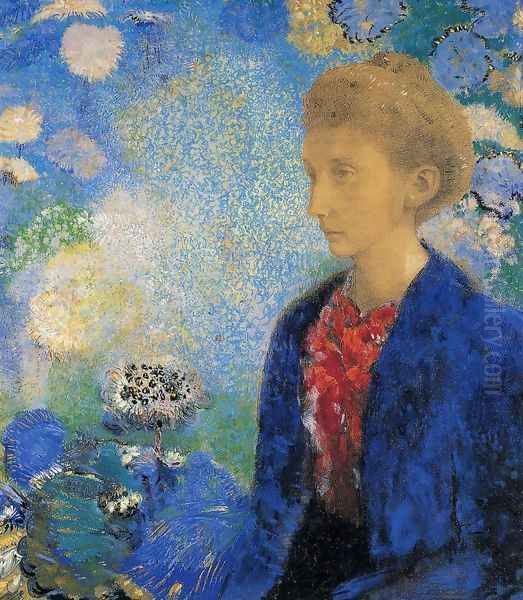 Portrait Of Madame De Demecy Oil Painting by Odilon Redon