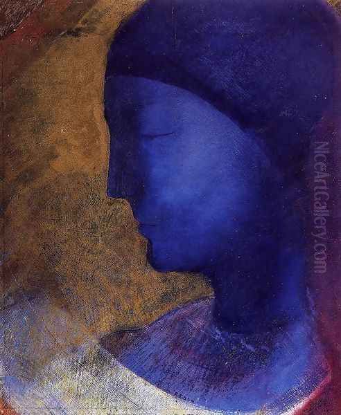 The Golden Cell (The Blue Profile) 1892 Oil Painting by Odilon Redon