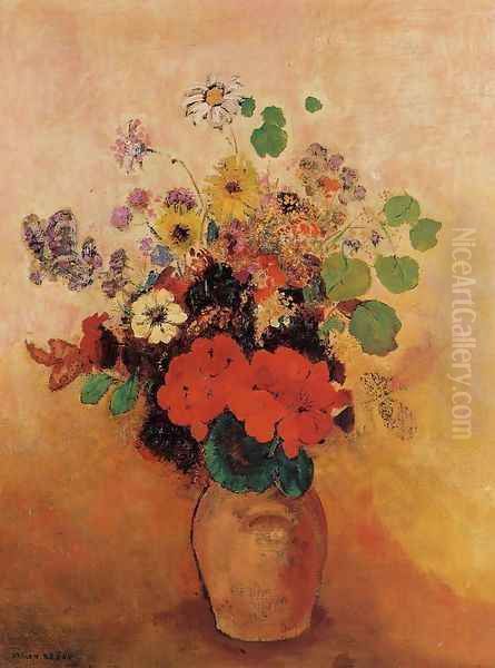 Vase Of Flowers11 Oil Painting by Odilon Redon