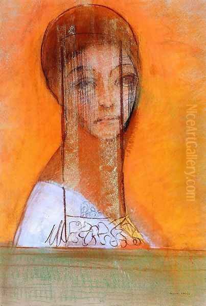 Veiled Woman 2 Oil Painting by Odilon Redon