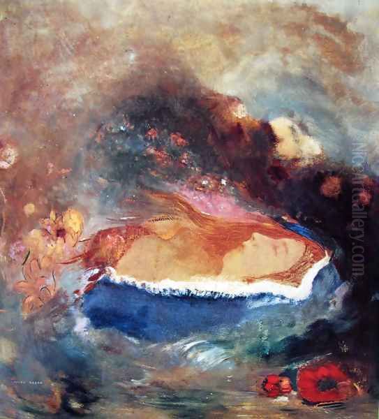 The blue mantle Oil Painting by Odilon Redon