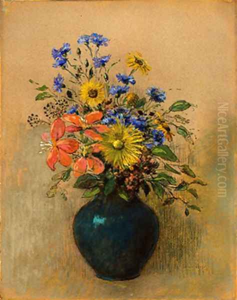 Wild Flowers Oil Painting by Odilon Redon