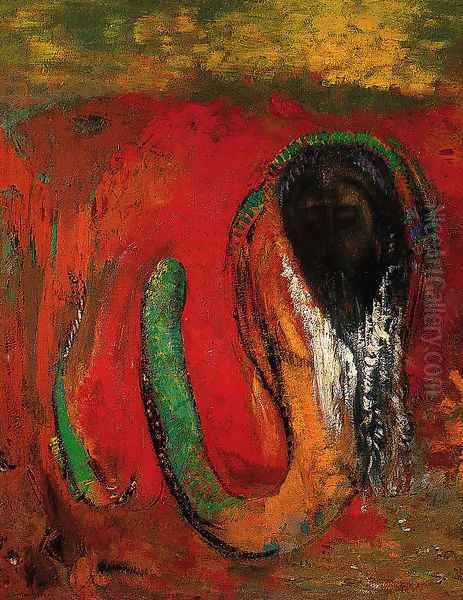 Oannès (Christ et Serpent) Oil Painting by Odilon Redon