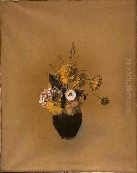 Vase with Flowers Oil Painting by Odilon Redon