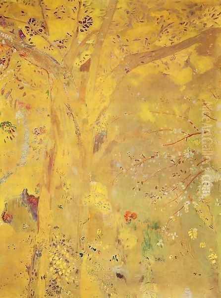 Yellow Tree Oil Painting by Odilon Redon