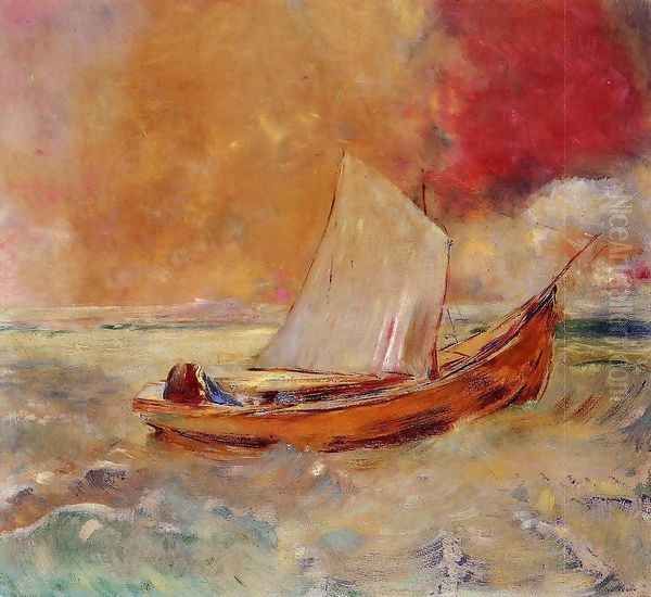 Yellow Boat Oil Painting by Odilon Redon