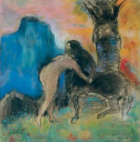 Femme et centaure Oil Painting by Odilon Redon