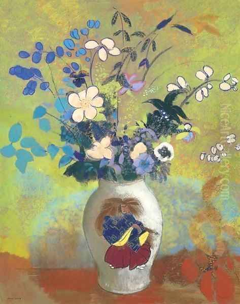 Vase au guerrier Japonais Oil Painting by Odilon Redon