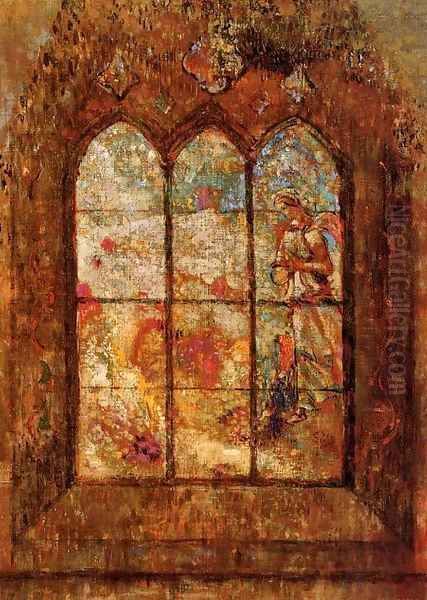 Stained Glass Window Oil Painting by Odilon Redon