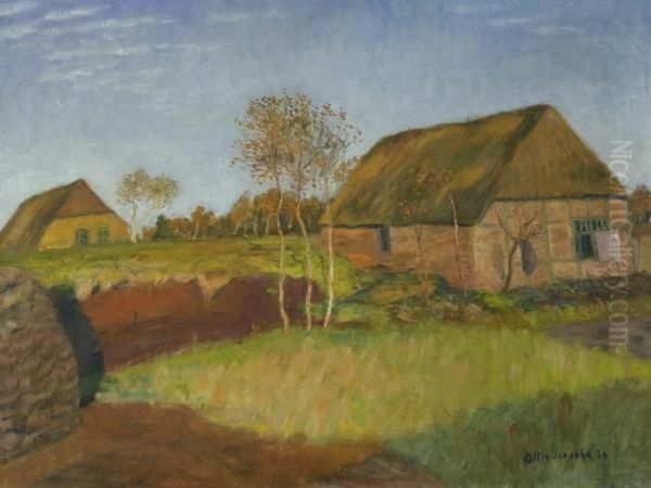 Moorhutte Im Herbst Oil Painting by Otto Modersohn